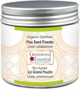 Grønn tre essensielt ren flammefrøpulver (Linum usitatissimum) Økologisk sertifisert 100gm (3.5 oz)