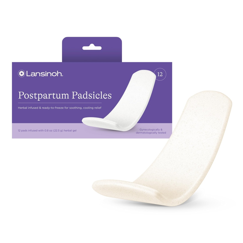 Lansinoh Postpartum Kjøle Pads, Perineal Ice Packs, 12 greve, Witch Hazel Pads for Postpartum Care, Padsikler med kjøling og komforterende Aloe Vera