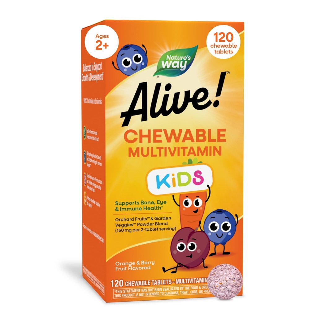 Lev! Barns flervitamin Chewable - 120 Chewable Tabletter av naturens vei