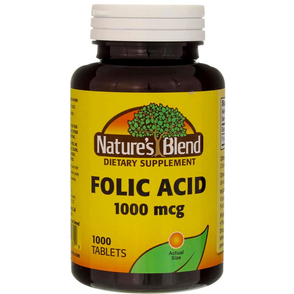 Naturens blanding av folsyre 1000 mcg - 1000 tabletter pakke med 3