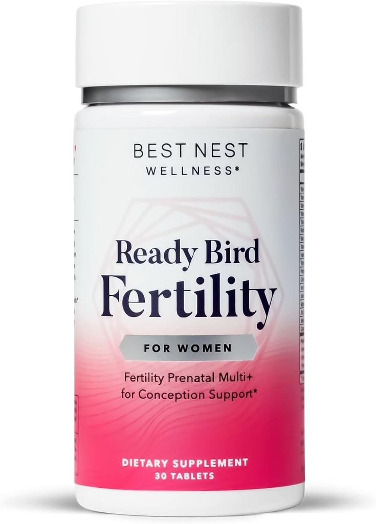 Best Nest wellness kvinners fruktbarhet - Daglig multivitamin for graviditetsstøtte - Supplement med metylerte vitaminer hjelpemidler konsepsjon - ernæringsmessig Supplement med Ashwagandha & Folate - 30 tabletter