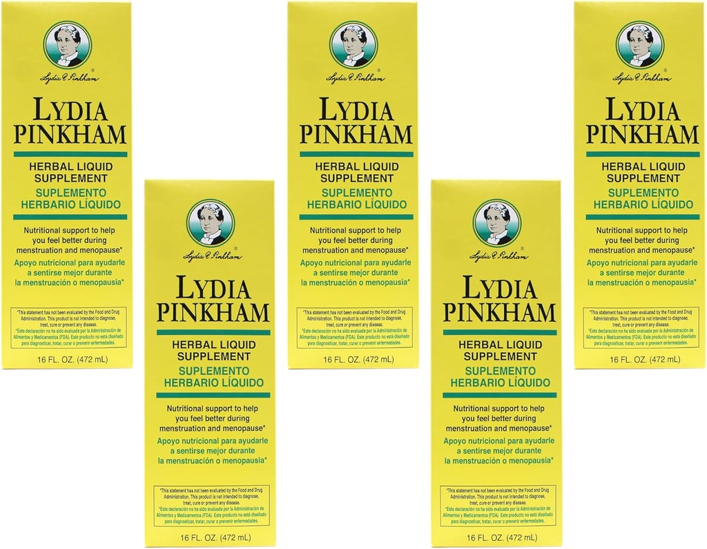 Lydia Pinkham Herbal flytende Supplement 16 oz (pakke av 5)