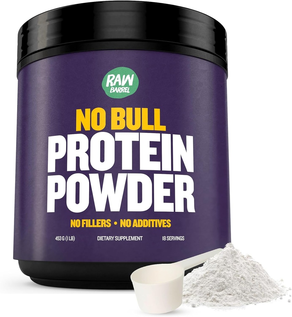 2lb Ingen Bull Unflavored Whey Protein pulver, ren, Instantized Whey Supplement, høy protein, lav carb, ingen fyllstoffer, ingen additiver, flavorless