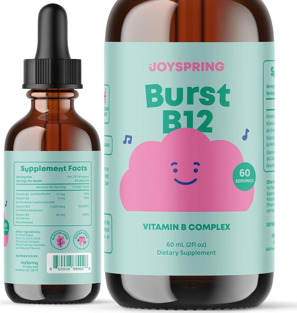 JoySpring flytende B-kompleks - Multivitamin Drops for barn - Genius Vitamin for barn