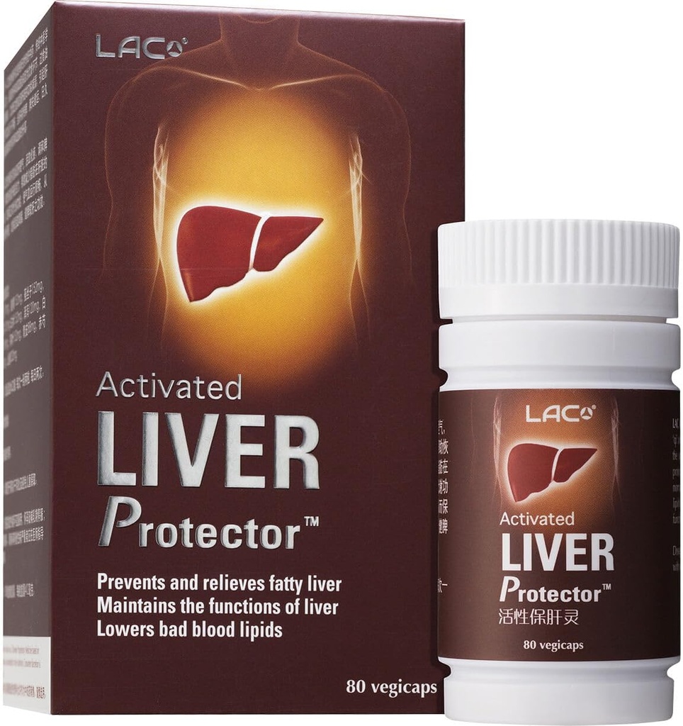 LAC Aktivert ® Liver Protector ® TCM Urter ® Tradisjonell kinesisk urt Supplement | Beskytter leverhelse og gir blodlipider støtte (80 vegakaps)