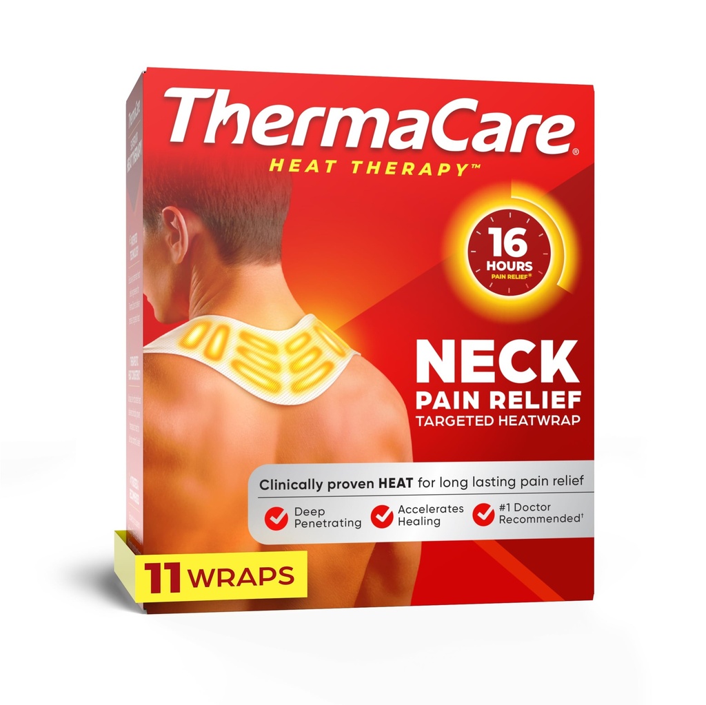 ThermaCare Heat Wraps for Neck & skulder smerte relief - bærbare kles varmeputer med 16-timers terapeutisk varme - Drug-free Muscle & Joint Soothing Patches - Stor - 11-land
