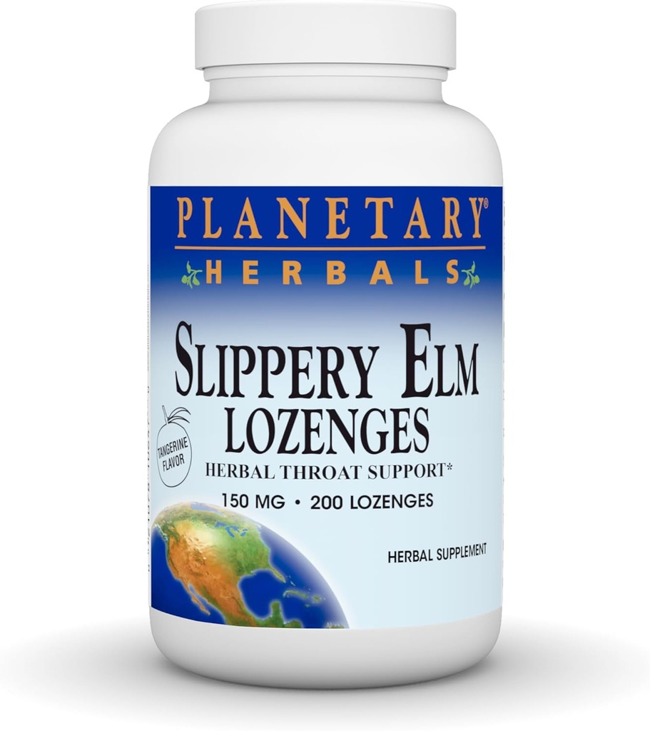 PLANETARI HERBALS Slippery Elm Lozenges, Tangerine, 200 greve