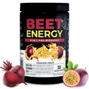 Nutrologi Beet Energi O2, Pre trening pulver, energi, utholdenhet og nitric oksid Booster med beet pulver, Yerba Mate, Adaptogens & Electrolytes, Vegansk pre trening, Passion frukt flavor, 30 serveringer