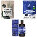 Jungle Powders Ultimate Menns helse og velvære Bundle: 5oz Tongkat Ali Powder, 5oz Wild Blueberry Powder & 3.4oz Organic Bilbær Liquid Extract - Premium kosttilskudd for kjøring, lidenskap, øyne