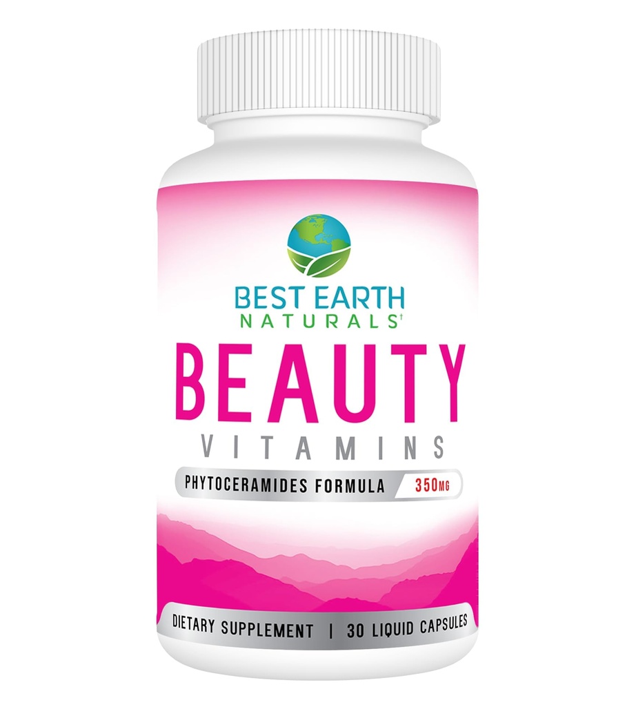 Best Earth Naturals Beauty vitaminer Phytoceramid piller - Hud Hydrating støtte Supplement med Alpha Lipoic Acid og mer for å bidra til å fremme Hydrated Hud - 30 greve