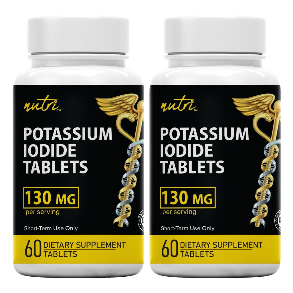 Naturens Fusjoner Kalium jodide tabletter (pakke på 2) 130 mg - 120 tabletter EXP 10/2032 - YODO Naciente - KI piller - Yoduro de Potasio
