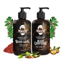 Perfecto Beard Vaske og Beard Conditioner Sett med Argan og Jojoba Olier - Styrker og Softens - Naturlig Sandalwood Scent
