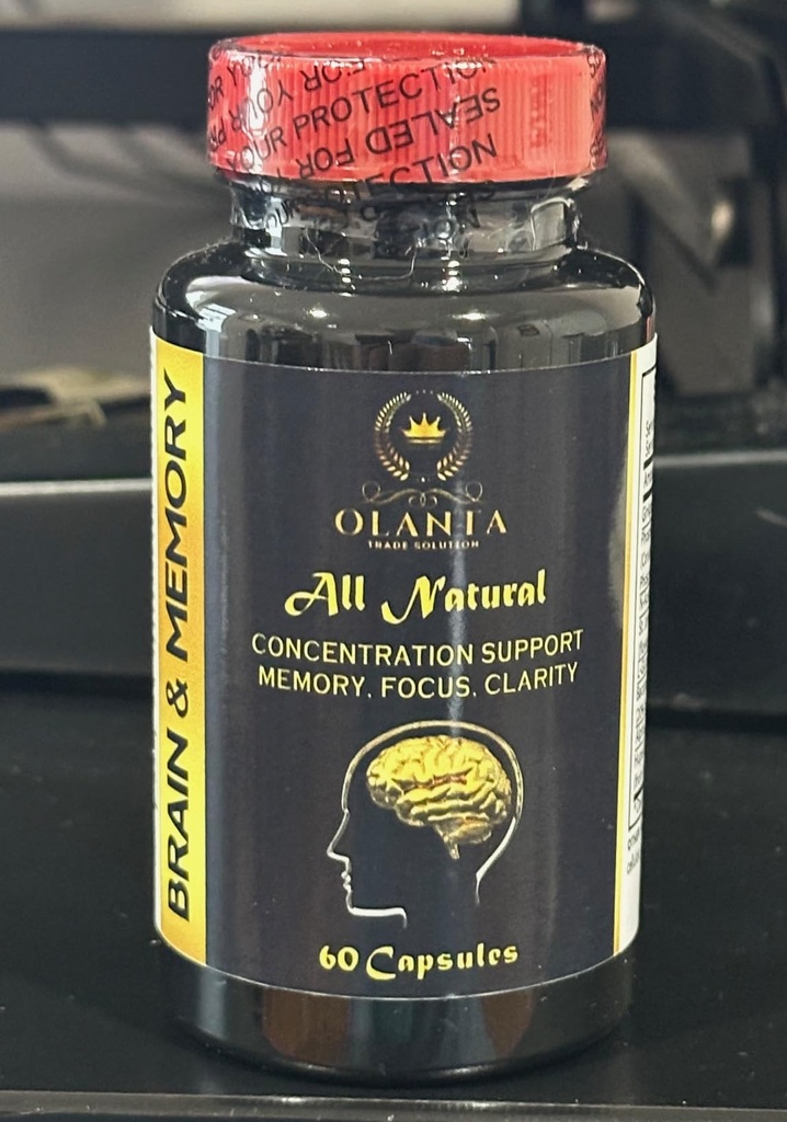 Brain and Memory Kosttilskudd - Immunstøtte, Supplement for støtteminne og fokus med Ginkgo Biloba Supplements, Støtter hjernefunksjon - 1 flaske 60 Kapsler