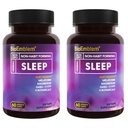BioEmblem naturlig søvnhjelp for voksne med melatonin, valerisk rot, solteanin og mer | Sunn søvn supplement | Herbal sovepiller | 60 kapsler, 2 pakke