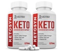 (2 Pakke) Ketosyn Keto ACV-piller 1275MG Keto-støtte Blende Capsule Alternativ til Keto ACV Gummier Formulert med Apple Cider Vinegar Extra Jomfru Olive Oil Powder Grønn Te Leaf 120 Kapsler