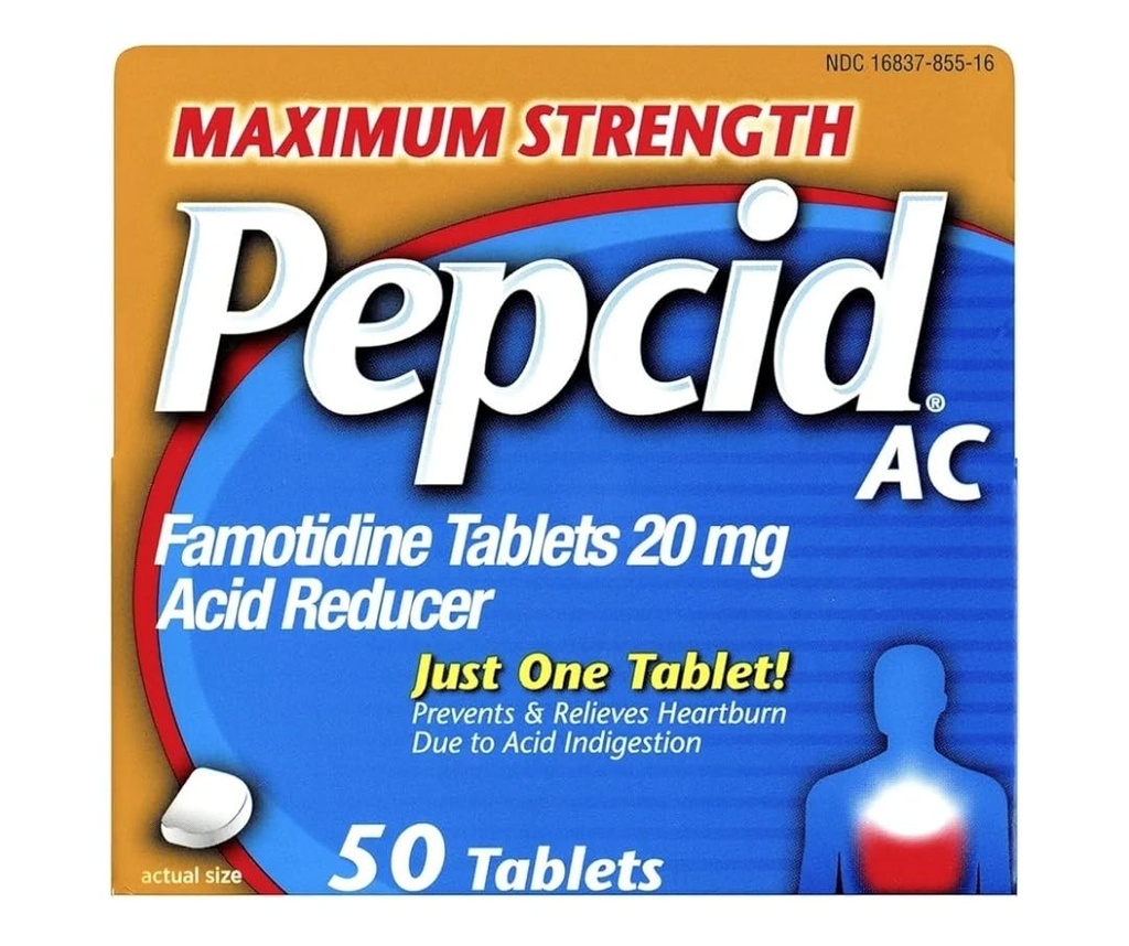 Pepcid AC Ac Acid Reduser Maksimal styrke tabletter, 100-talls