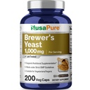 NusaPure Brewers Yeast 1000 mg 200 Vegetariske Caps (Non-GMO, Vegan)