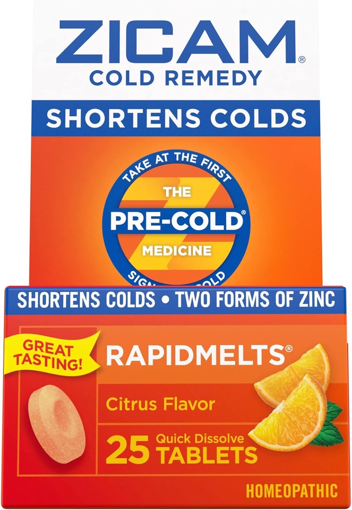 Zicam Cold Remedy Sink Rapidmelts, Citrus Flavor, 25 greve (Pack of 2)