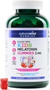 NatureWise Kids Melatonin 1 mg sukkerfri gummi for barn i alderen 4 og opp - ikke-habitdannende søvnhjelp - Strawberry Flavored - Vegan, No Gluten, No-GMO - 180 greve[6-måneders forsyning]
