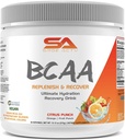 BCAA pulver pluss glutamin og elektrolyt pulver for gjenoppretting og hydrasjon - 30 serveringer (Citrus Punch)
