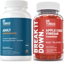 Dr. Tobias Adult Multivamin & Apple Cider Vinegar Gummies, støtter energi, immunitet og Gut helse, med 42 frukter og grønnsaker Plus probiotika, reduserer moren, FOlate, B12