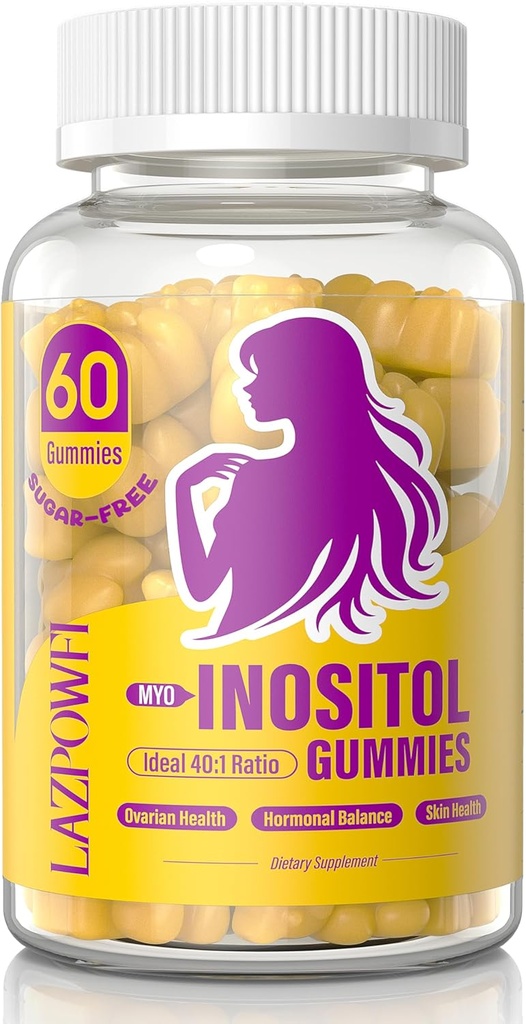 Inositol Gummies med Myo-Inositol & D-Chiro Inositol,Vitamin D3,Magnesium Glycinate & Sink - Ideell 40:1 Ratio - 30 dagers Supply-99