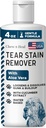 Chew + Heal Labs Pet Tear Stain Remover for hunder - 4 oz Vannbasert Dog Eye Vaske og rengjøring - Oppløser Gunk & Building - Aloe Vera & Cucumber Extract