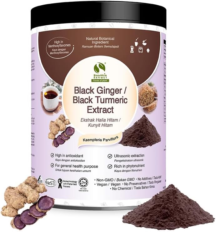 Bionutricia Svart Ginger Ekstrakt pulver | Ren standardisert ekstrakt | Energi & Stamina | 1,76 Oz (50g)