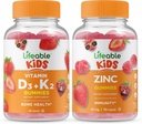 Livbar vitamin D3 + vitamin K2 Kids + sink barn, gummer Bundle - Great Tasting, vitamin Supplement, Glutenfri, GMO Gratis, Chewable Gummy