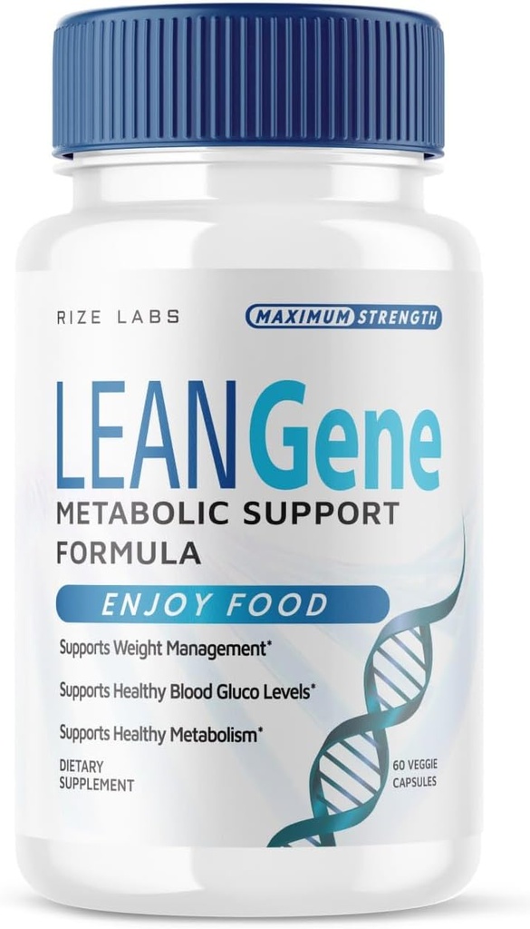 Rise Labs Lean Gene Supplement, Metabolsk støtte formel for avansert vekttap, maksimal styrke kapsler, alle naturlige piller (60 kapsler)