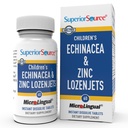 Superior Source Children's Echinacea & Zinc Lozenjets - Herbal immunstøtte for barn - Ikke-GMO & Glutenfri - Peppermynte - 60 MicroLingual Oppløselige tabletter