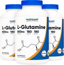 Nutricost L-Glutamin 800 mg, 180 kapsler (3 flasker)