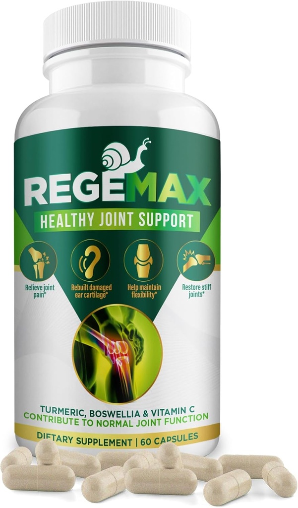 REGEMAX regenererer og hjelper allevigere felles ubehag Supplement, Snail Protein, Boswellia Serrata og Turmeric - 60 Caps. (1)