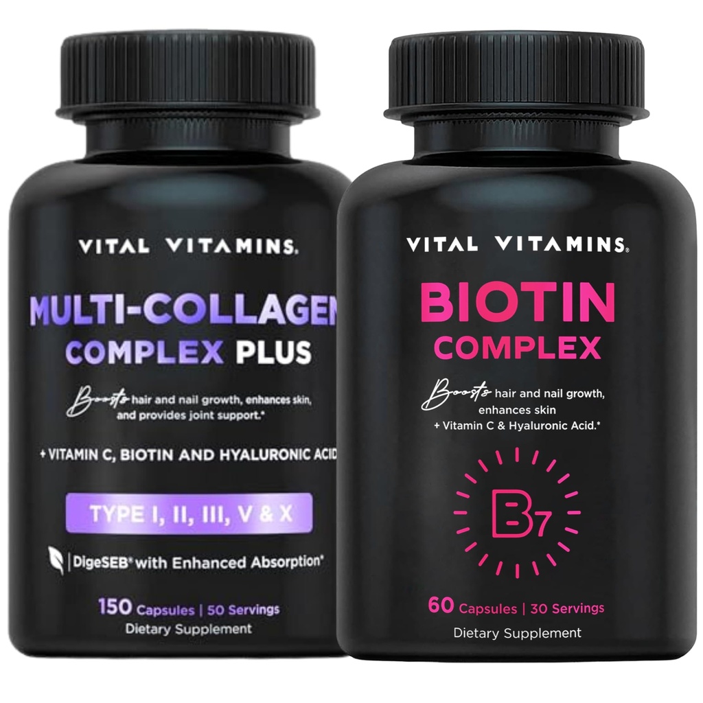 Vitale vitaminer Multi Collage Plus piller + Biotin kompleks piller