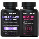 Vitale vitaminer Multi Collage Plus piller + Biotin kompleks piller