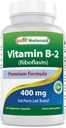 Best Naturals vitamin B2 (Riboflavin) 400mg - Migrain Relief - Veggie Capsules - Conezyme Precursor - 120 Count