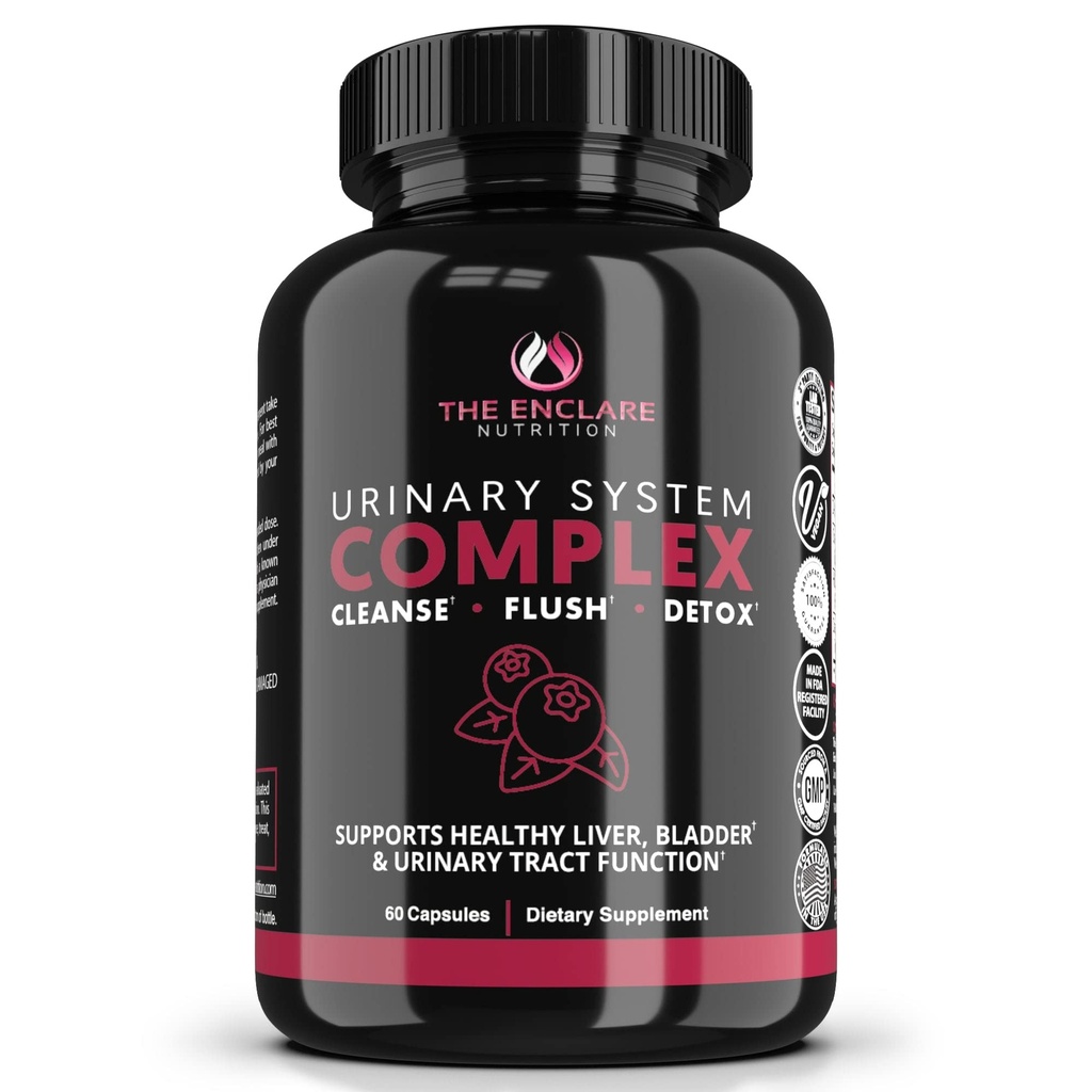 ENCLARE NUTRITION D Mannose med Cranberry Pills, Urin Tract Health UTI støtte, nyre, Bladder, Liver Cleanse, Detox. D-mannose 1000mg kapsler, Cranberry Juice pulver, Dandelion & Hibiscus