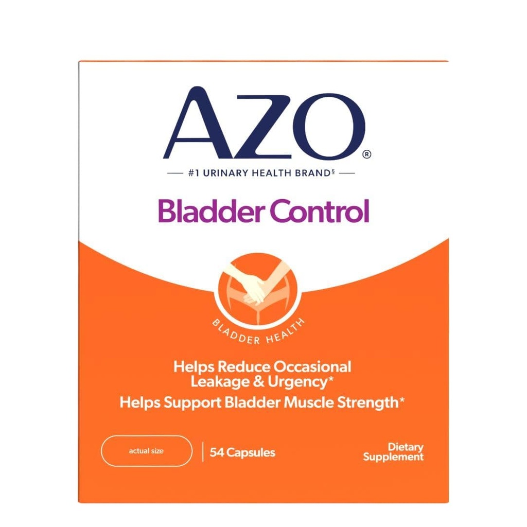 AZO Bladder Control med Go-Less Daily Supplement | Hjelper Redusere Avslappende Urgency* | Hjelper redusere noen ganger lekkasje på grunn av latter, nysing og trening | 54 Count Capsules