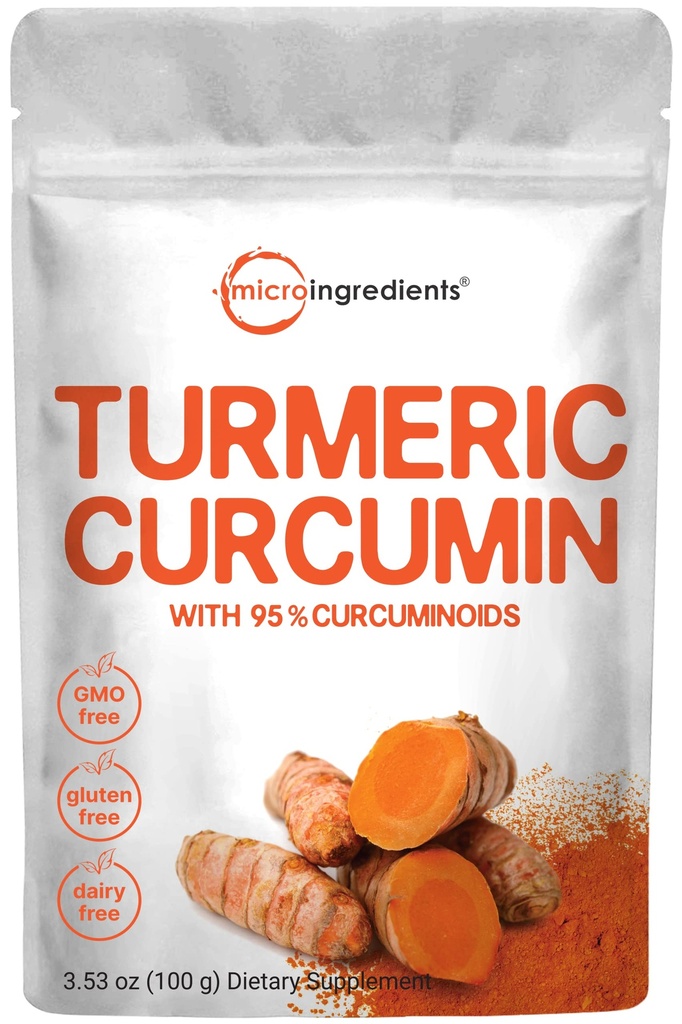 Gurkemeie Ekstrakt 95 % Curcuminoids (Naturlig gurkemeieekstrakt og gurkemeie kosttilskudd), 100 gram, rik på antioksidanter for felles og immun støtte, Ingen GMOs, Vegansk Vennlig, India Opprinnelse