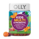 OLLY Kids Multivitamin & Probiotic Gummy, Digestiv støtte, Vitaminer A, D, C, E, B, Sink, Chewable Supplement, Berry Flavored, 50 dagers forsyning - 100 greve