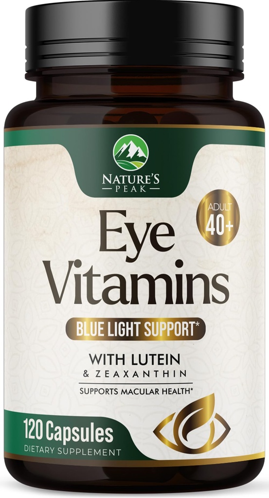 Eye Vitaminer & Mineral Supplement - inneholder sink, kobber, lutein, & Zeaxanthin, støtter tørr øyestrek, visjon helse for voksne, ikke-GMO, vegansk øyepleie piller og mineraler kosttilskudd - 120 kapsler