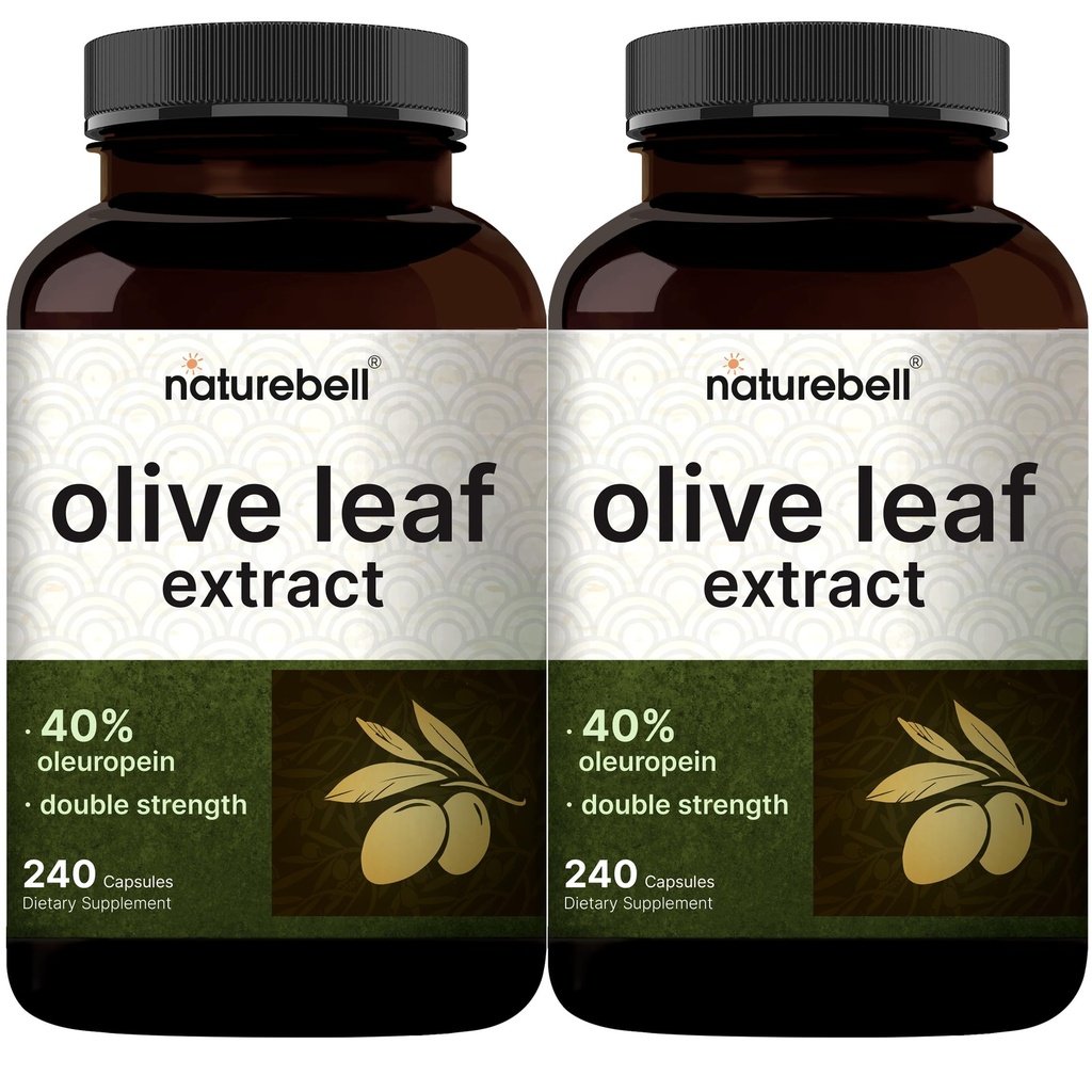 2 Pakke Olive Leaf Extract 30000mg, 480 Totale kapsler | 40% Active Oleuropein, 50:1 Herbal Ekvivalent – rik på polyfenol og flavonoide antioksidanter for immun- og hjertehelse – ikke-GMO