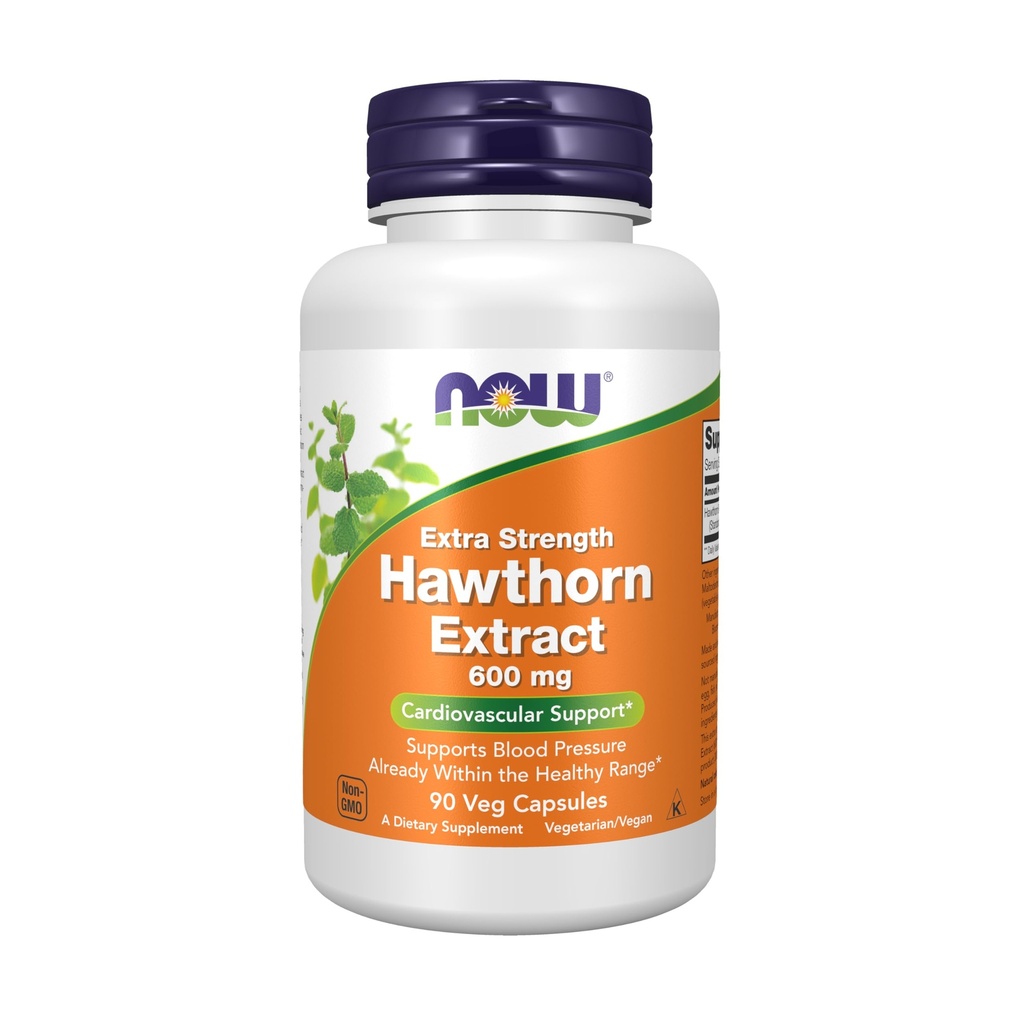 Nå Mattilskudd, Hawthorn Extract 600 mg, ekstra styrke, kardiovaskulær støtte*, 90 Veg Kapsler