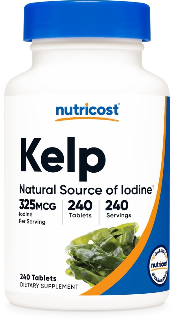 Nutricost Kelp Tabletter, 325mcg Iodin, 240 tabletter - Ikke-GMO, Glutenfri