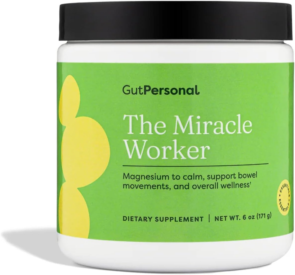 Miracle Worker Magnesium Glycinate pulver for søvn - Chelated Magnesium Drikkepulver Supplement bidrar til å redusere stress og regelmessighet mens lette muskelkramper med jordbærflavor - 30 serveringer