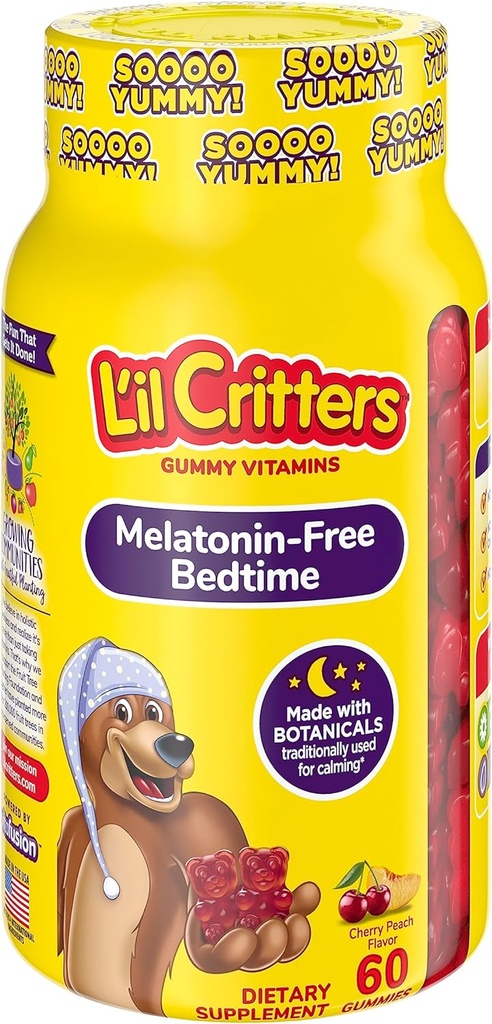 L’il critters Melatonin-fri sengetid kosttilskudd for barn, 60 gummier