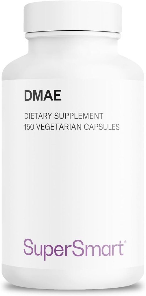 Supersmart - DMAE Supplement 390mg per dag (Dimetylaminoetanol) - fra DMAE Bitartrate - Choline Produksjon ikke-GMO & Glutenfri - 150 Vegetariske kapsler