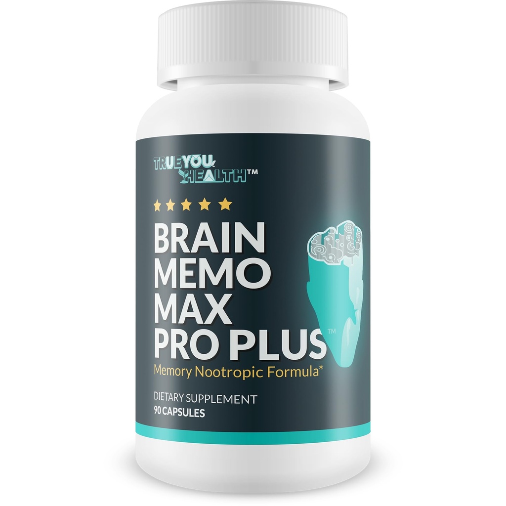 Brain Memo Max Pro Plus - Top Memory & Brain Memo Max Pro Supplement - Støtte Forbedret minne og mental akualitet - Bistand Naturlig hjernefunksjon - Støtte Fokus, Mental Recovery, & Energi