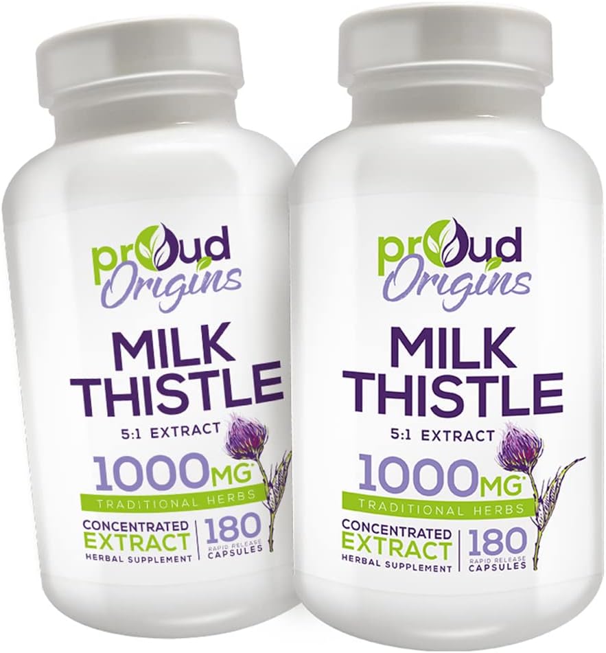 1000mg Melk Thistle bidrar til å opprettholde sunn leverfunksjon, optimalisere helse, Rapid Release, Glutenfri kosttilskudd - 6-måneders forsyning (2 Pack)