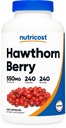 Nutricost Hawthorn Berry Capsules 550mg, 240 Kapsler, Vegetarvennlig, Ikke-GMO & Glutenfri